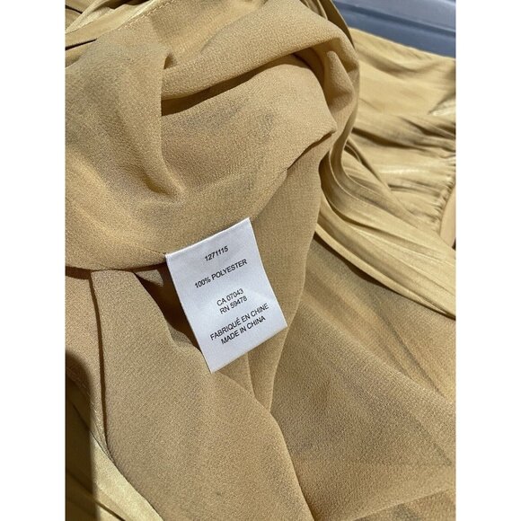 Joie Gold Set Pleated Midi Skirt + One Shoulder Smocked Top Sz M NWT - Picture 15 of 15